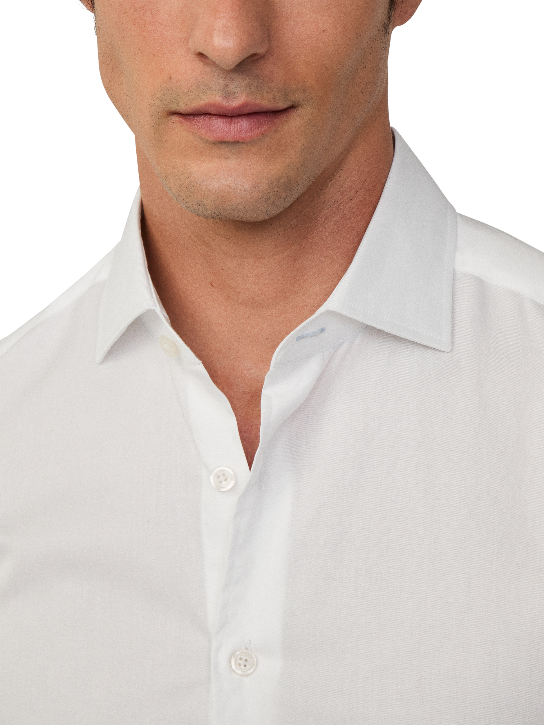 Product image 4 of 11, which shows Hackett London Tailored Fit Cotton Twill Shirt, White, L