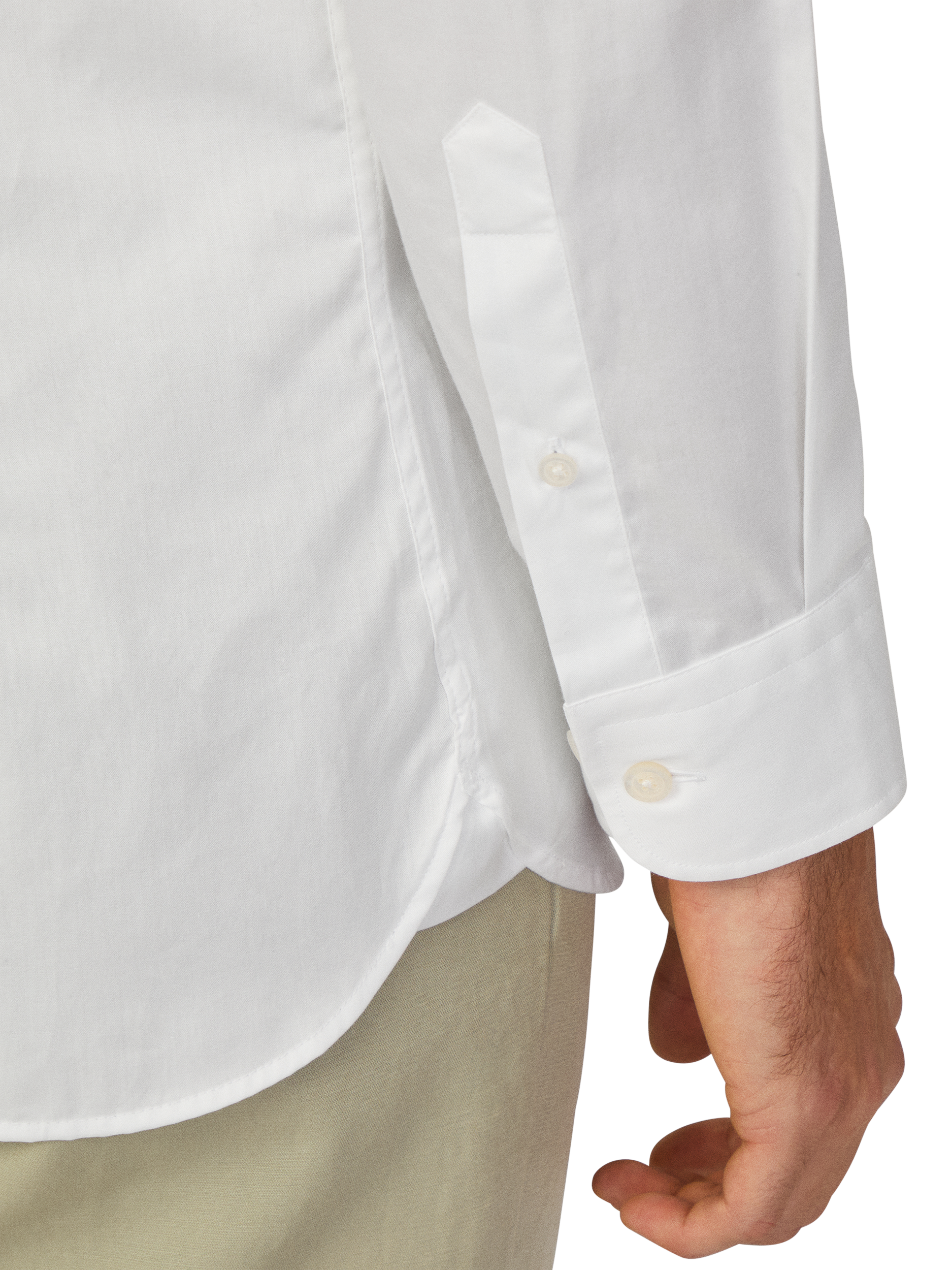 Product image 5 of 11, which shows Hackett London Tailored Fit Cotton Twill Shirt, White, L