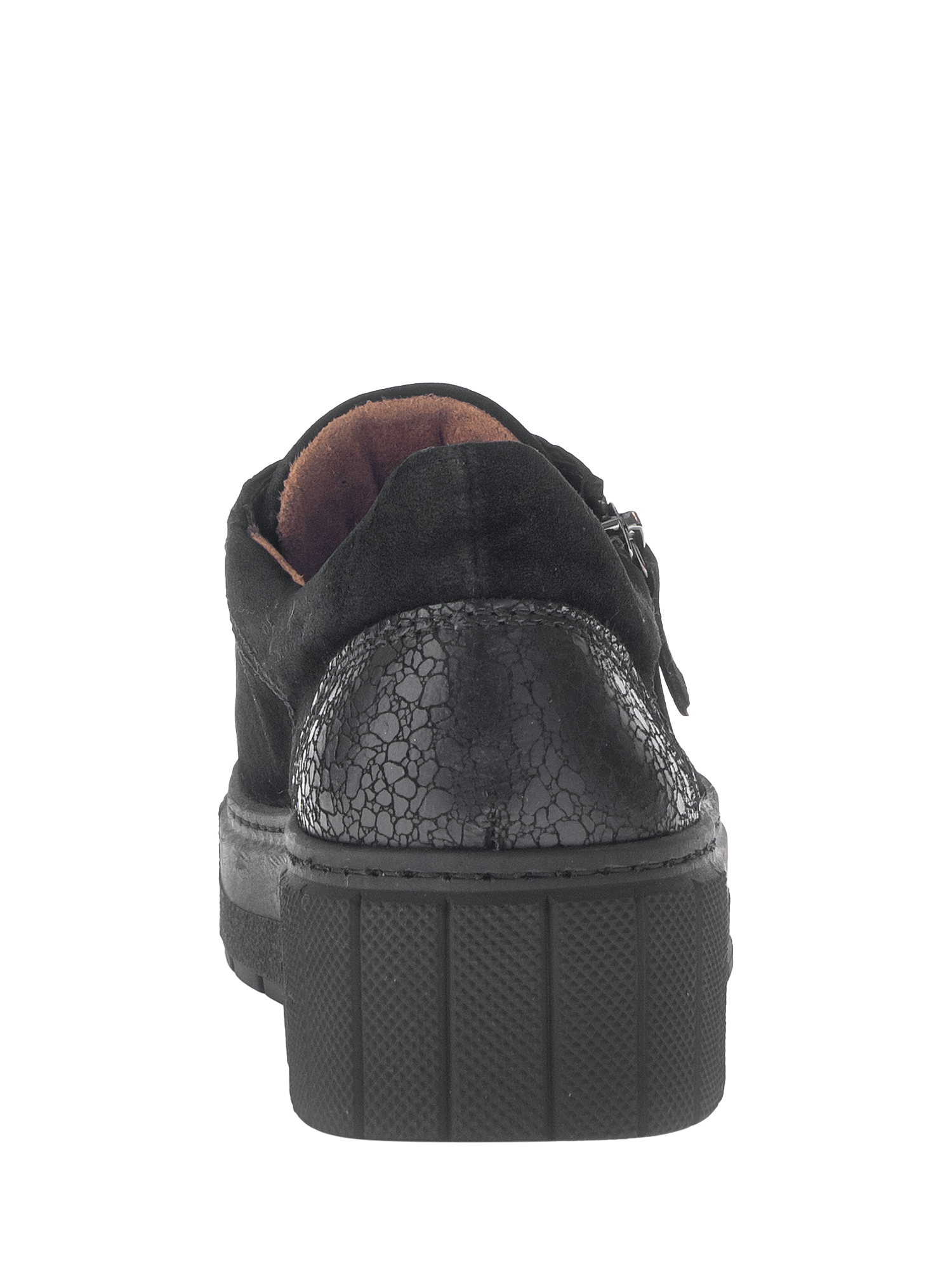 Product image 3 of 4, which shows Gabor Ferry Wide Fit Suede Trainers, Black, 3