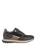 Gabor Hollywell Wide Fit Leather Lace Up Trainers, Black/Brown/Multi