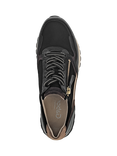 Gabor Hollywell Wide Fit Leather Lace Up Trainers, Black/Brown/Multi