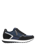 Gabor Hollywell Wide Fit Leather Lace Up Trainers, Blue/Black/Multi
