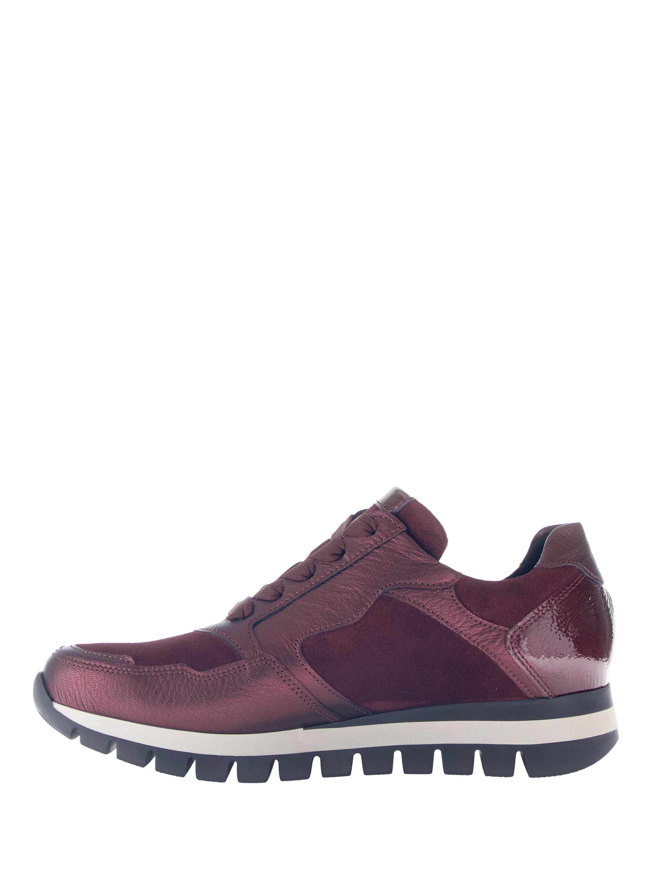 Product image 4 of 4, which shows Gabor Willet Wide Fit Leather Blend Trainers, Mulberry, 4.5