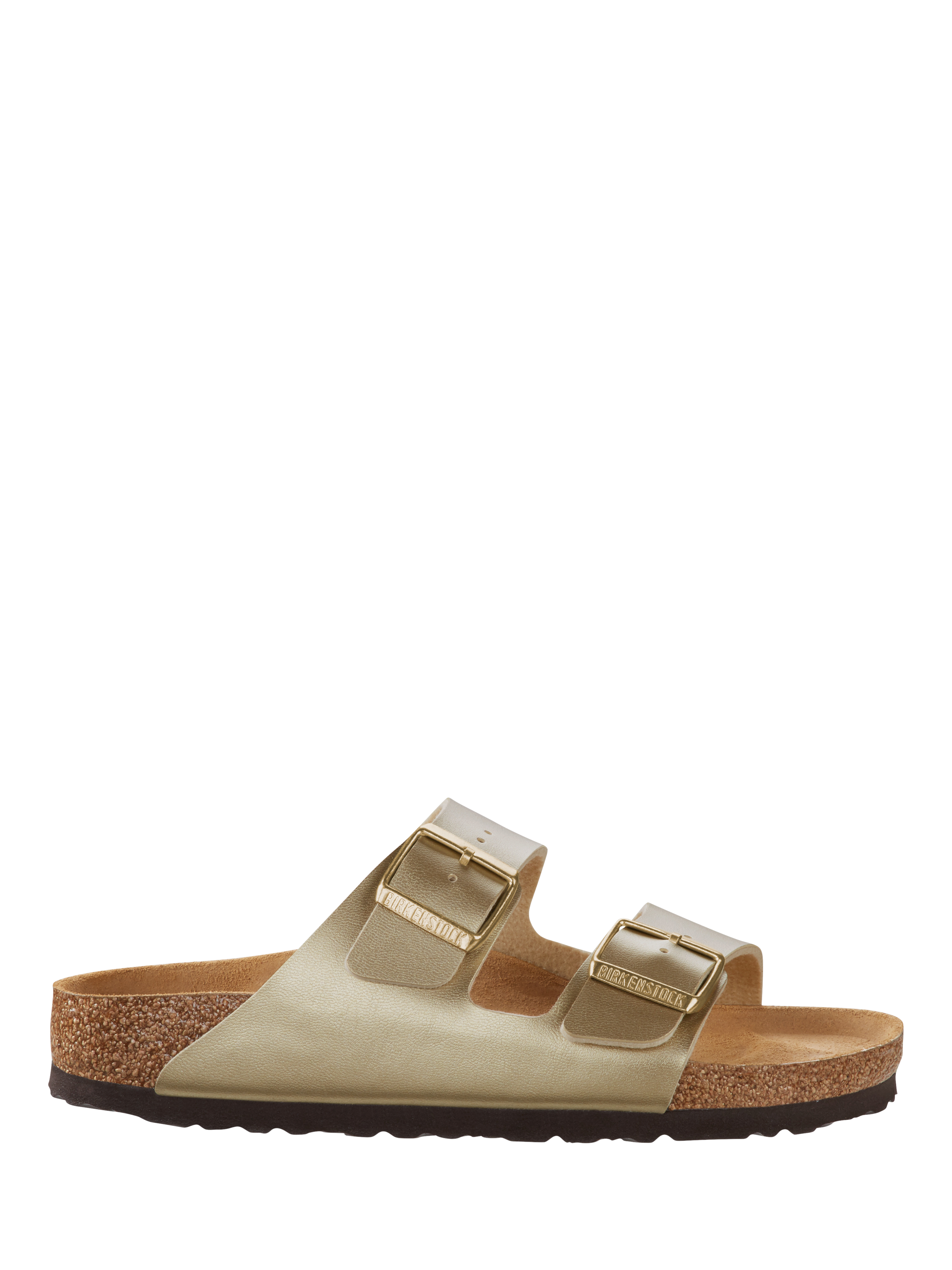 Product image 1 of 3, which shows Birkenstock Arizona Birko-Flor Sandals, Gold, 3