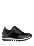 Gabor Willet Wide Fit Leather Blend Trainers, Black/Multi