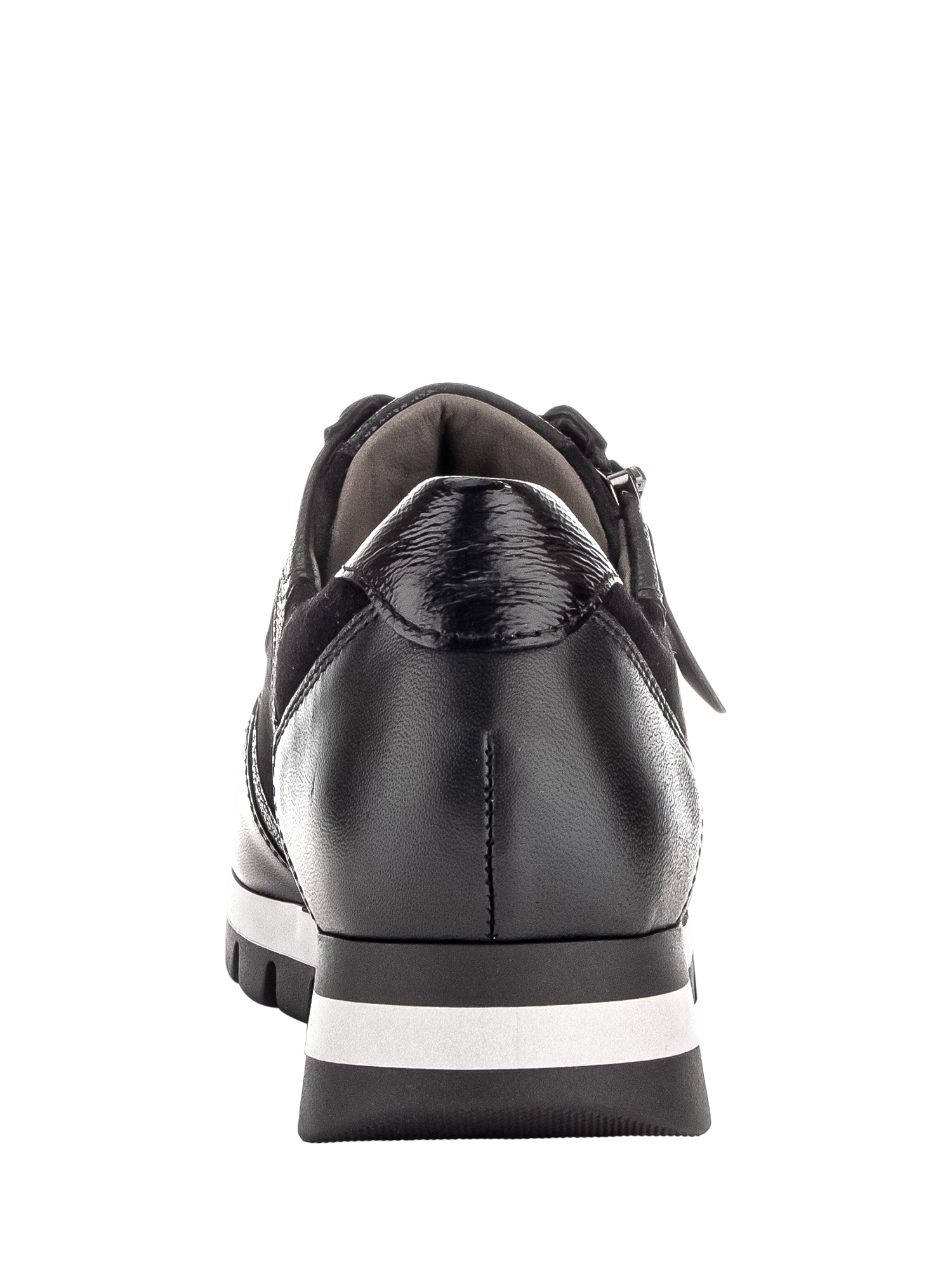 Product image 3 of 4, which shows Gabor Willet Wide Fit Leather Blend Trainers, Black/Multi, 4.5