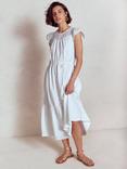 Boden Juliet Broderie Cutwork Notch Neck Tiered Cap Sleeve Midi Dress