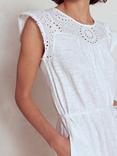 Boden Juliet Broderie Cutwork Notch Neck Tiered Cap Sleeve Midi Dress