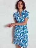 Boden Naomi Abstract Swirl A-Line Short Sleeved Cotton Blend Dress