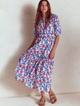 Boden Rhea V-Neck Floral Tiered Cotton Midi Dress