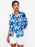 Boden Sienna Abstract Swirl Long Sleeved Linen Shirt