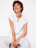 Boden Sleeveless Round Neck Double Cloth Cotton Blouse