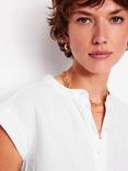 Boden Sleeveless Round Neck Double Cloth Cotton Blouse