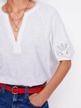 Boden Cutwork Notch Neck Top, White, White