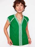 Boden Hazel Sleeveless Embroidered Cotton Top
