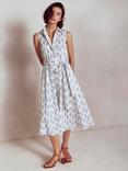 Boden Amy Tennis Racket Sleeveless Shirt Dress, Ivory/Multi