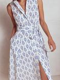 Boden Amy Tennis Racket Sleeveless Shirt Dress, Ivory/Multi