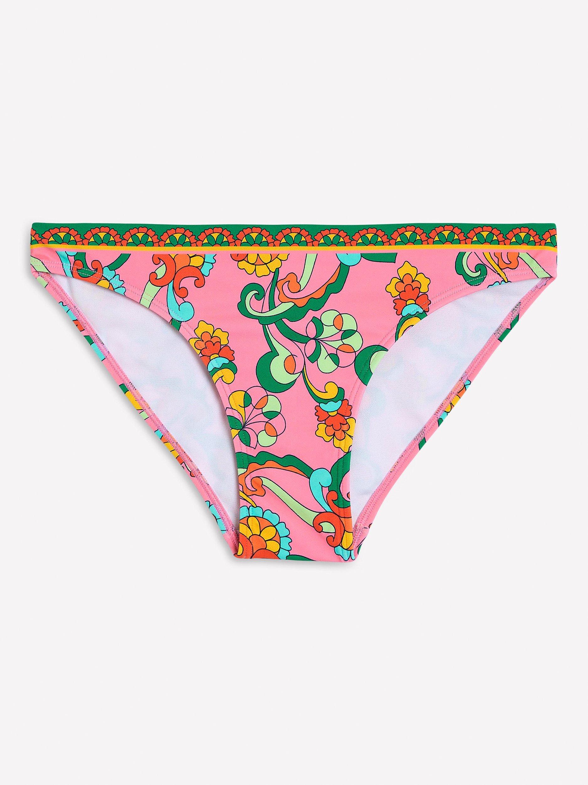 Product image 5 of 6, which shows Boden Classic Swirling Floral Bikini Bottoms, Pink/Multi, 8