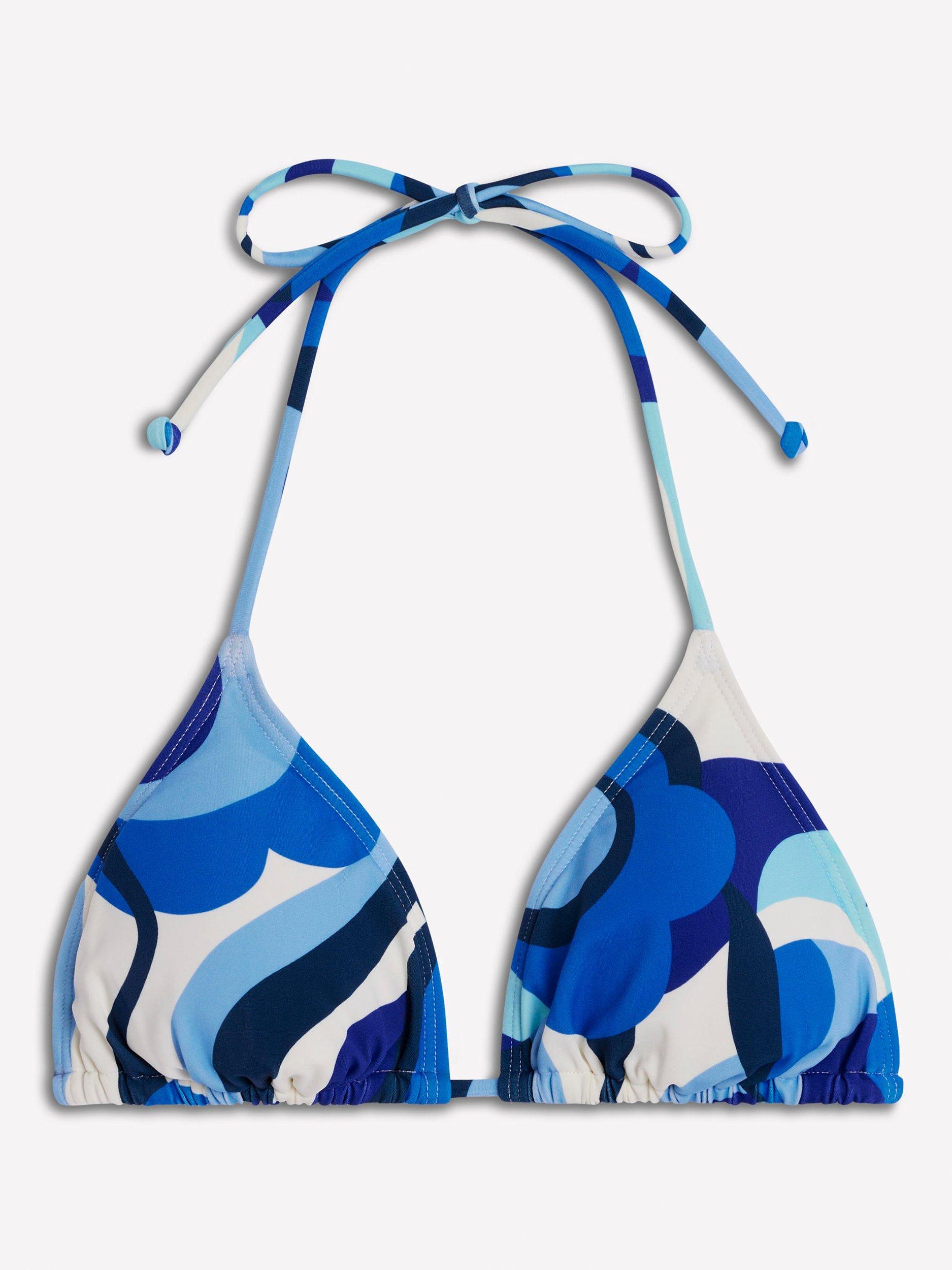 Product image 5 of 6, which shows Boden Symi Abstract Print String Bikini Top, Blue/Multi, 8