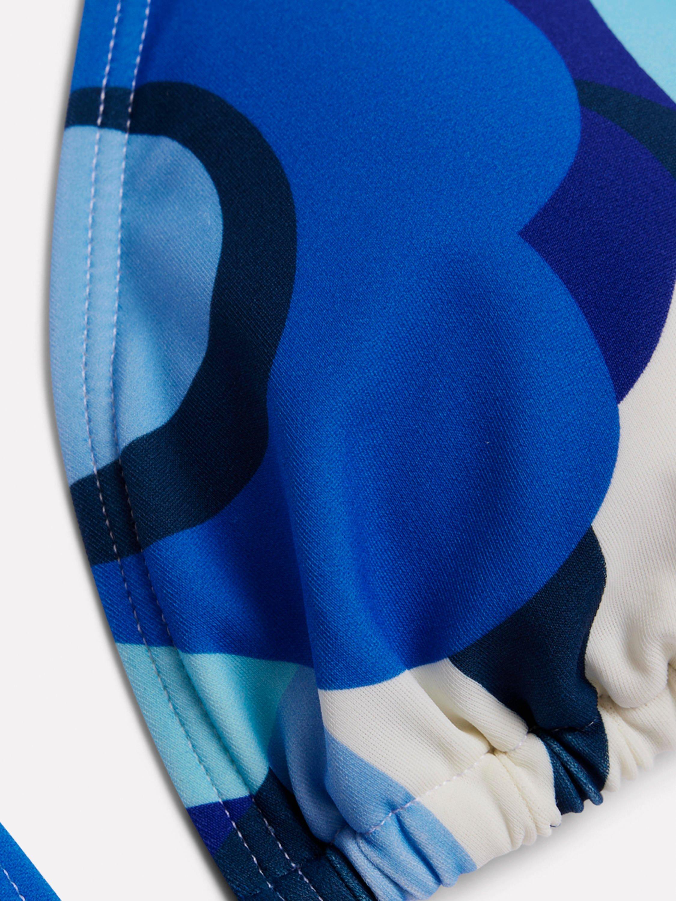 Product image 6 of 6, which shows Boden Symi Abstract Print String Bikini Top, Blue/Multi, 8