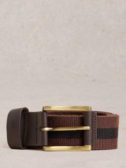 White Stuff Striped Belt, Dark Brown, Dark Brown