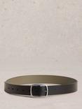 White Stuff Reversible Leather Belt, Black/Multi