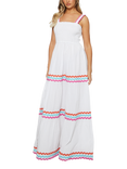 South Beach Shirred Tiered Maxi Dress, Multi
