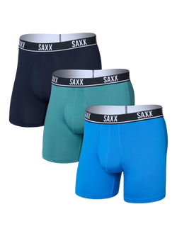 Saxx Essential Performance Mesh Boxer Brief, Pack of 3, Blue Bright, Blue Bright