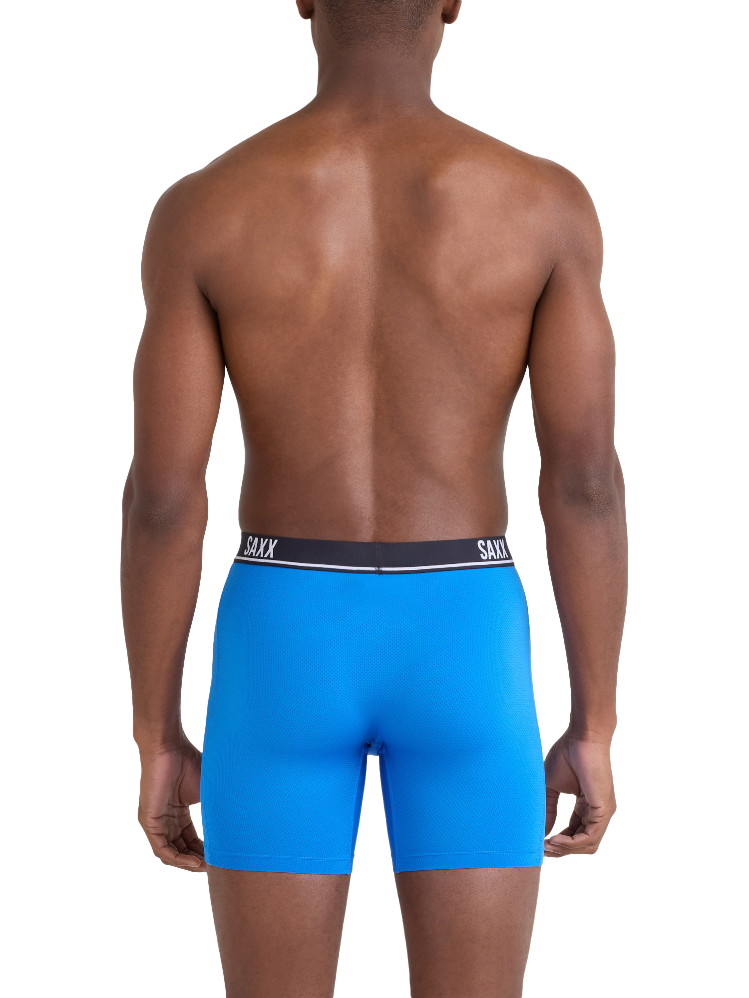 Product image 3 of 7, which shows Saxx Essential Performance Mesh Boxer Brief, Pack of 3, Blue Bright, S