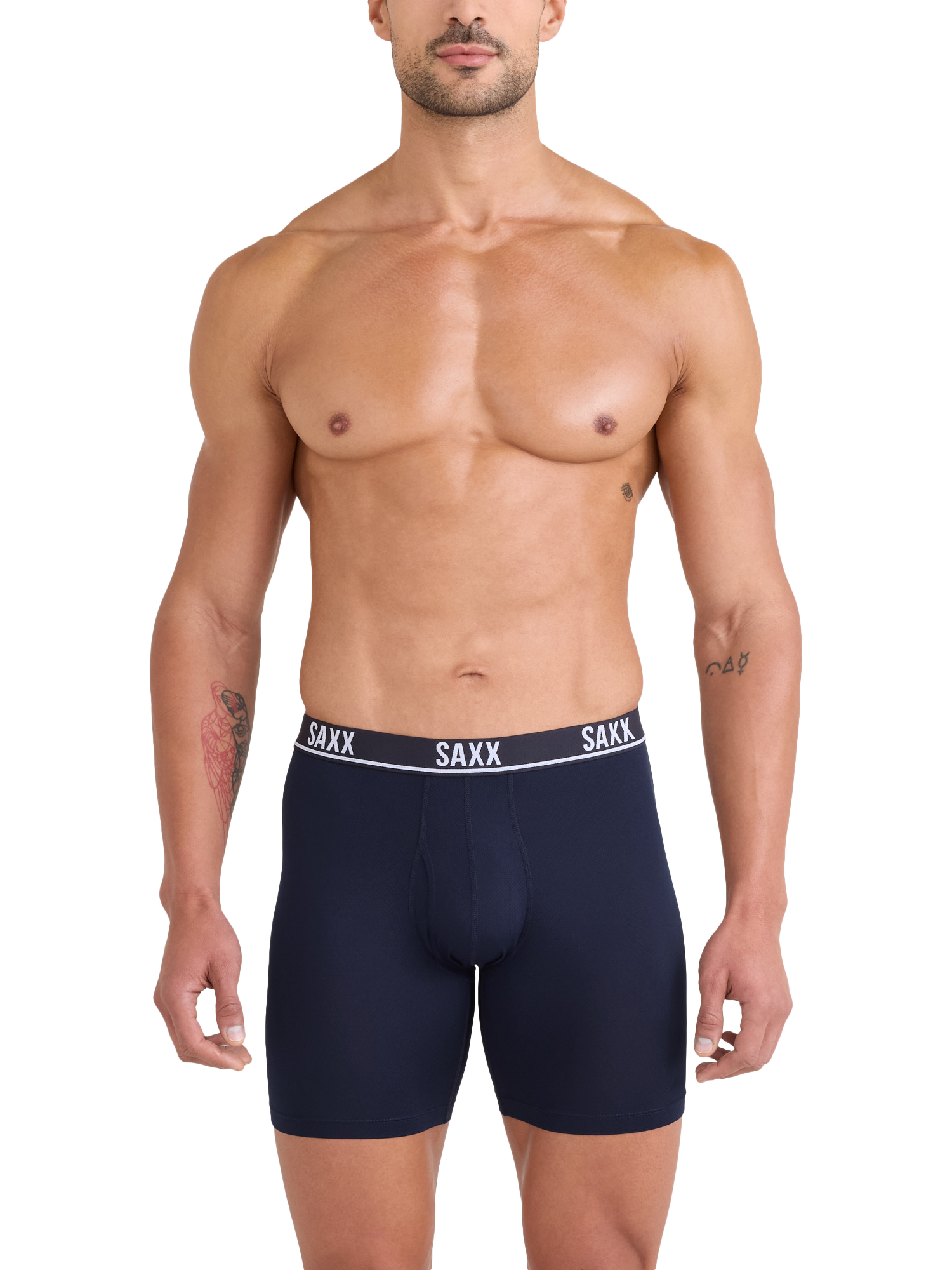 Product image 6 of 7, which shows Saxx Essential Performance Mesh Boxer Brief, Pack of 3, Blue Bright, S