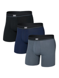 SAXX Essential Cotton Boxer Briefs, Pack of 3, Multi