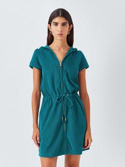 John Lewis Towelling Wrap Dress, Teal, Teal