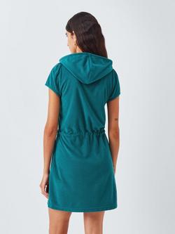 John Lewis Towelling Wrap Dress, Teal - view 2, Teal