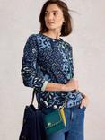 White Stuff Clara Organic Cotton Abstract Print Long Sleeve Crew Neck T-Shirt