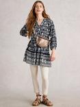 White Stuff Marta Abstract Tunic Top, Navy/Multi