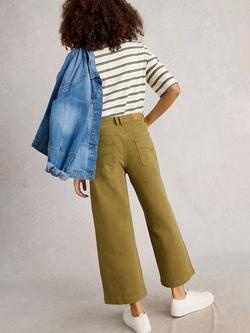 White Stuff Tia Organic Cotton Blend Wide Leg Cropped Jeans - view 2, Khaki