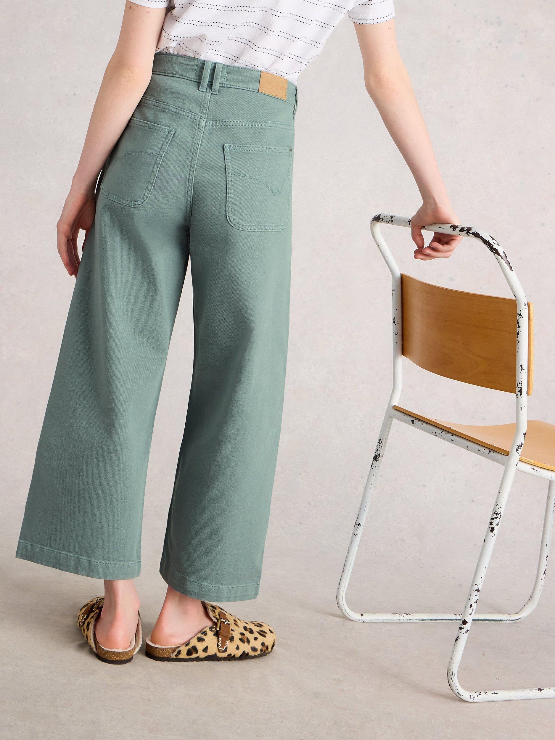 Product image 2 of 6, which shows White Stuff Tia Wide Leg Jeans, Mid Blue, 6S