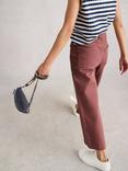 White Stuff Tia Cropped Wide Leg Jeans, Mid Pink