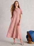 White Stuff Rua Floral Shirt Dress, Pink/Multi
