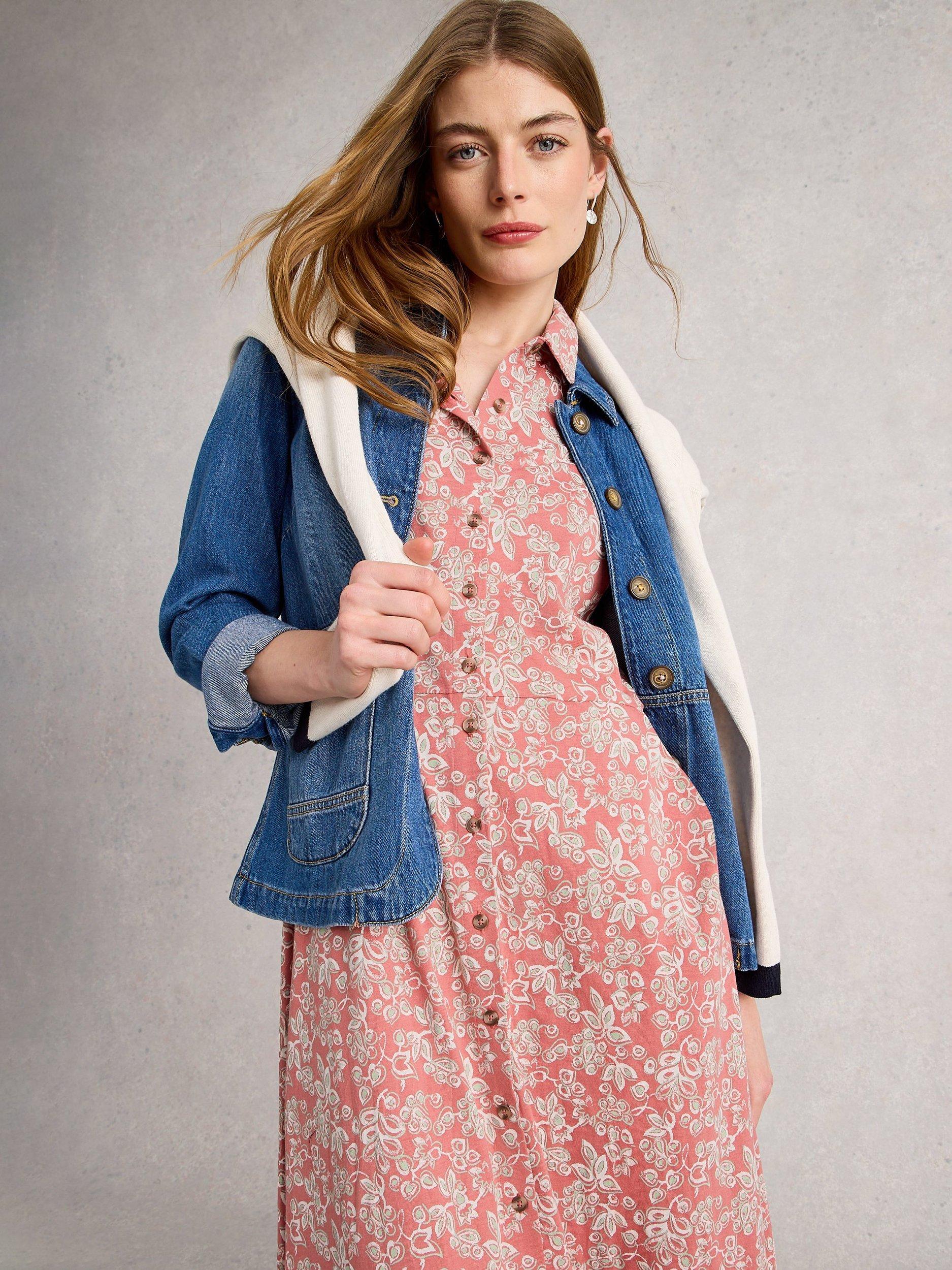 Product image 3 of 6, which shows White Stuff Rua Floral Shirt Dress, Pink/Multi, 6