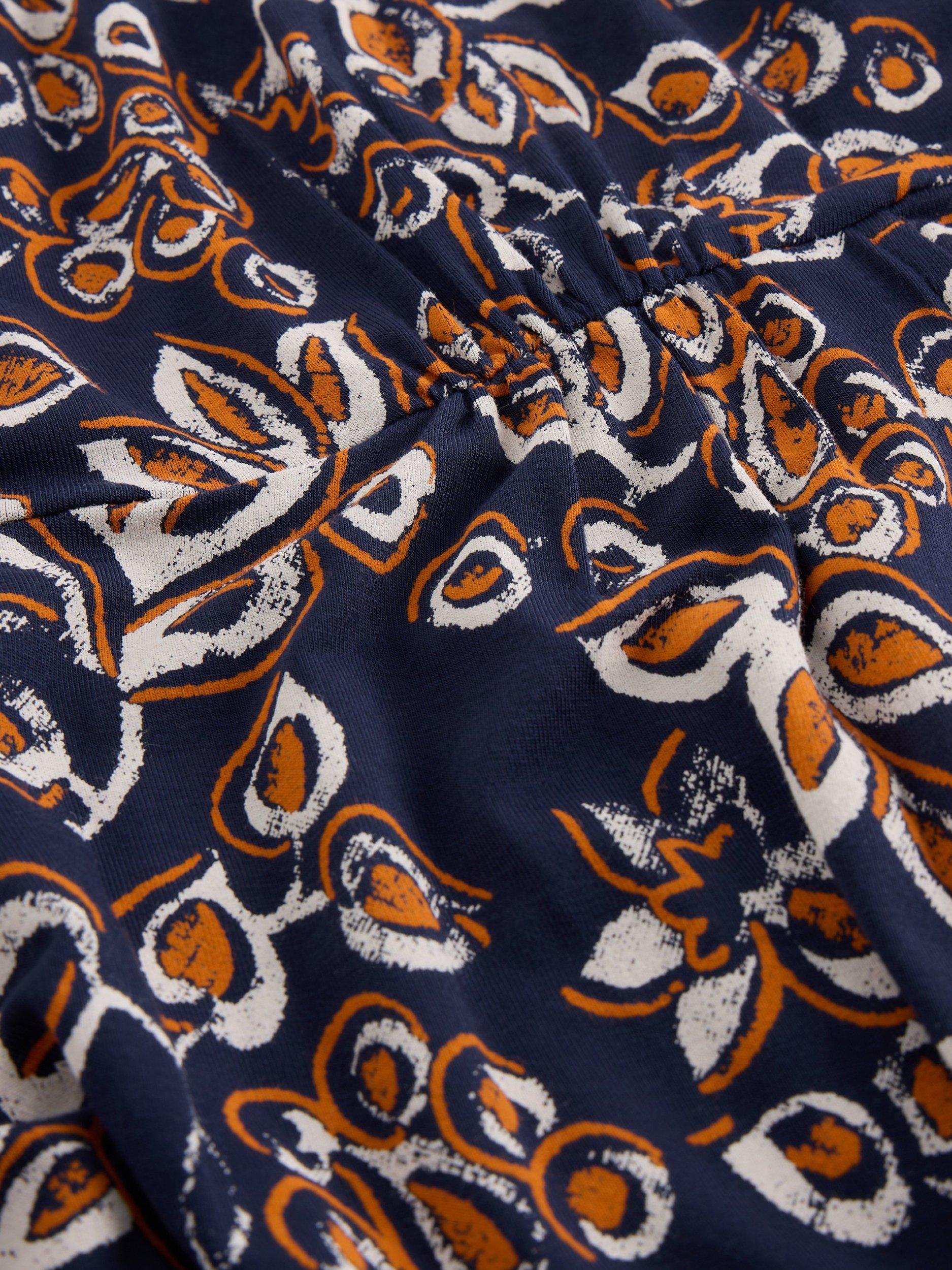 Product image 6 of 6, which shows White Stuff Tallie Leaves Jersey Dress, Navy/Multi, 6