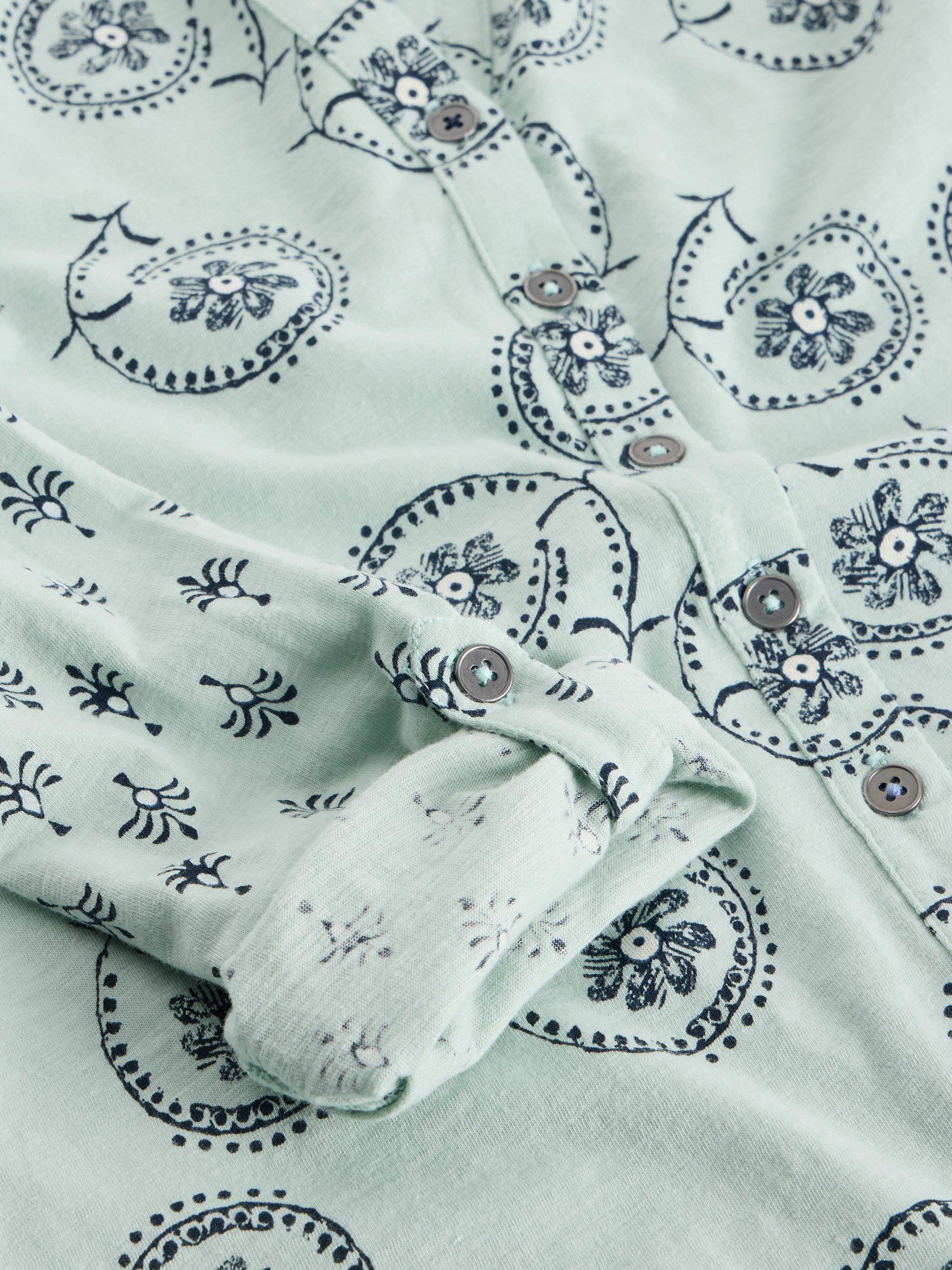 Product image 6 of 6, which shows White Stuff Annie Long Sleeve Jersey Shirt, Green, 6