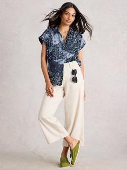 White Stuff Ellie Mixed Floral Shirt, Blue/Multi, Blue/Multi