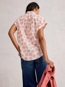 White Stuff Ellie Abstract Flower Shirt, Ivory/Multi - view 2, Ivory/Multi