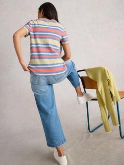 White Stuff Abbie Stripe T-Shirt, Blue/Multi - view 2, Blue/Multi