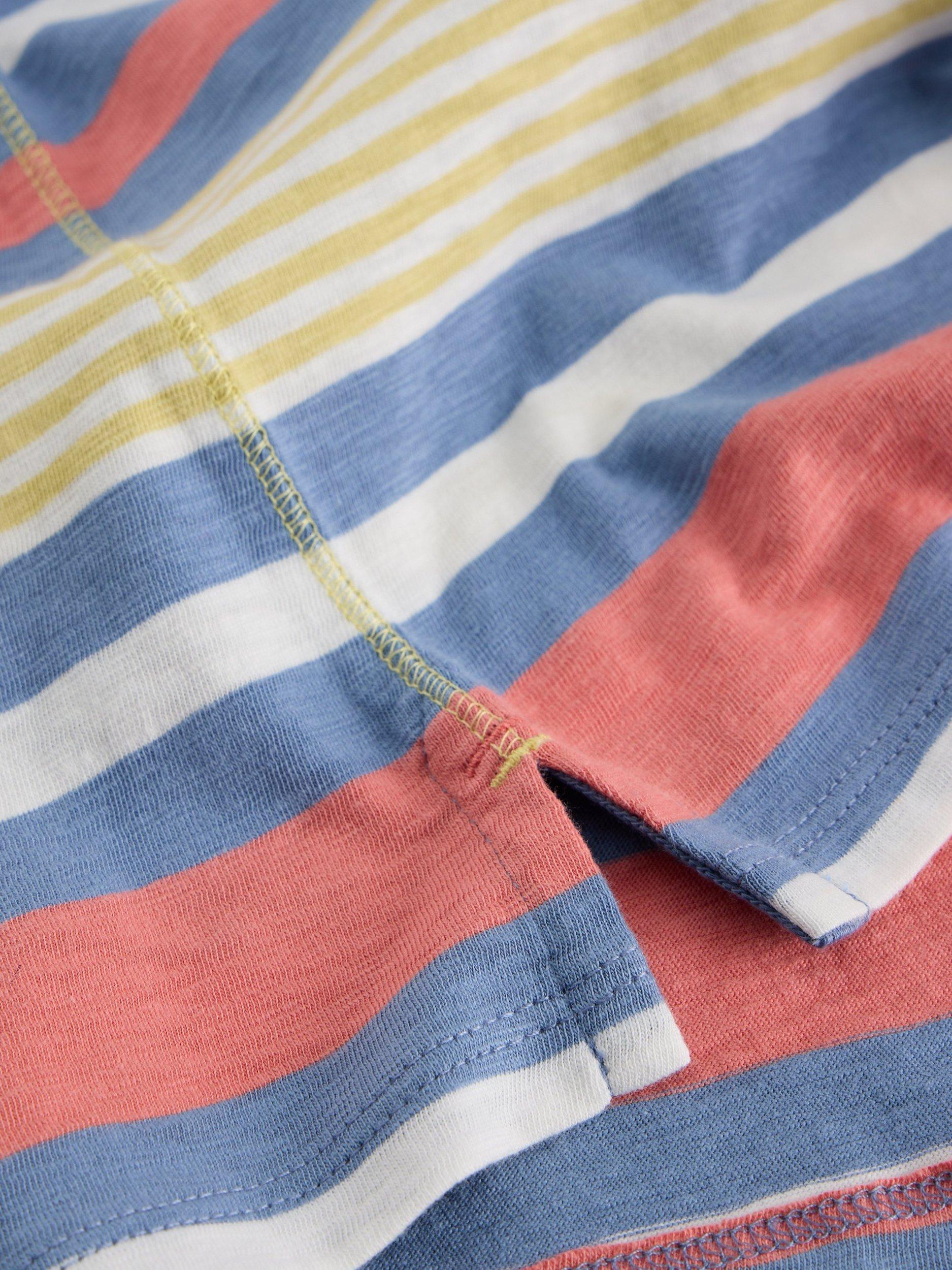 Product image 6 of 6, which shows White Stuff Abbie Stripe T-Shirt, Blue/Multi, 6