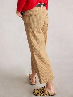 White Stuff Tia Organic Cotton Blend Striped Wide Leg Cropped Jeans - view 2, Yellow/Multi