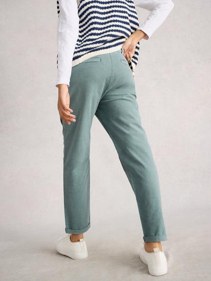 White Stuff Twister Organic Cotton Linen Blend Chino Trousers - view 2, Mid Blue