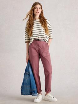 White Stuff Twister Ankle Grazer Chinos, Pink, Pink