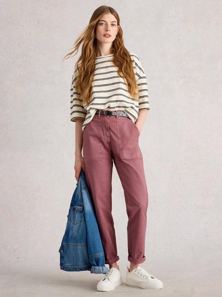 White Stuff Twister Ankle Grazer Chinos, Pink, Pink